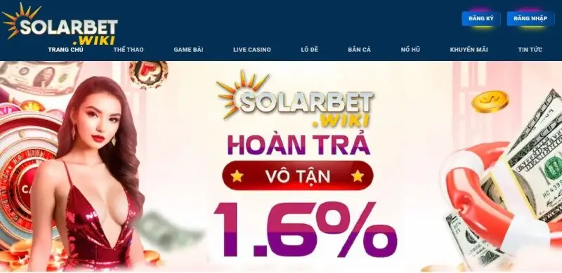 Giao diện website Solarbet thông minh dễ dùng